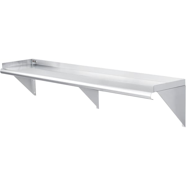 Global Industrial Wall Mount Shelf with 1-1/2 Lip 18 Gauge 430 Stainless Steel 60W x 12D 493629 - main